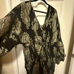 River Island Black and Gold Blouse
